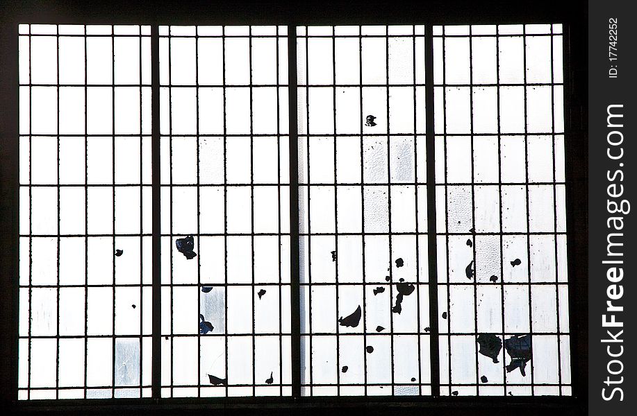 Glass of window in trainstation