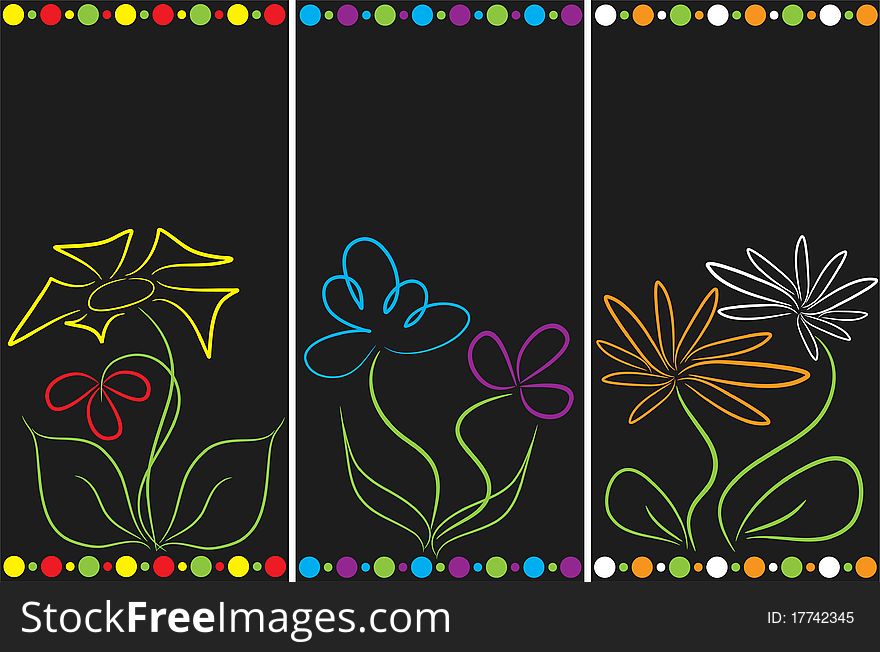 vector set of abstract floral backgrounds