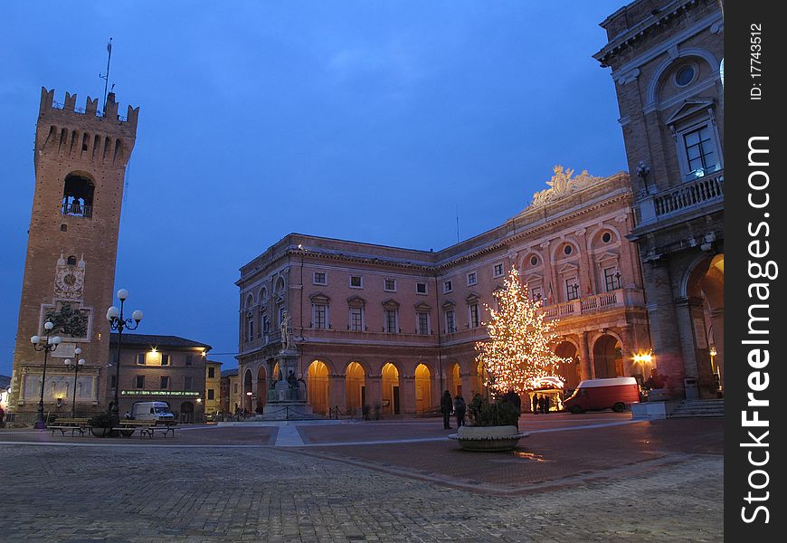 Night scene of the central square. Night scene of the central square