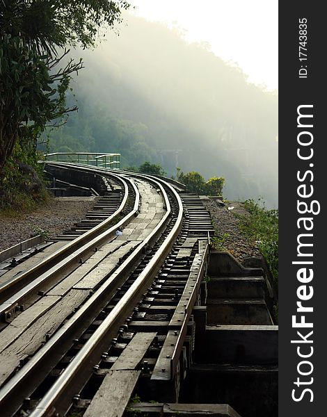 Dying railway tracks in period world war 2 of thailand.plentifully people die at here.