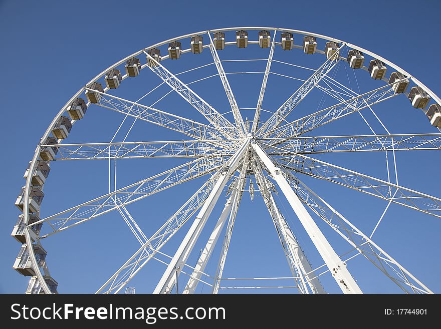 Close up of the Ferris Wheel in Paris, France