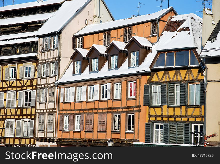 Strasbourg Houses During Winter