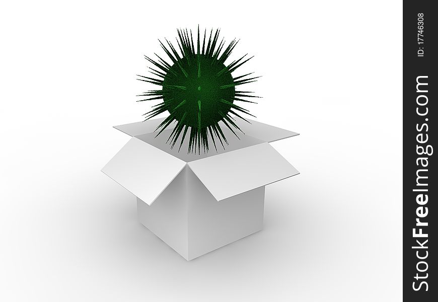 Virus concept in 3D style