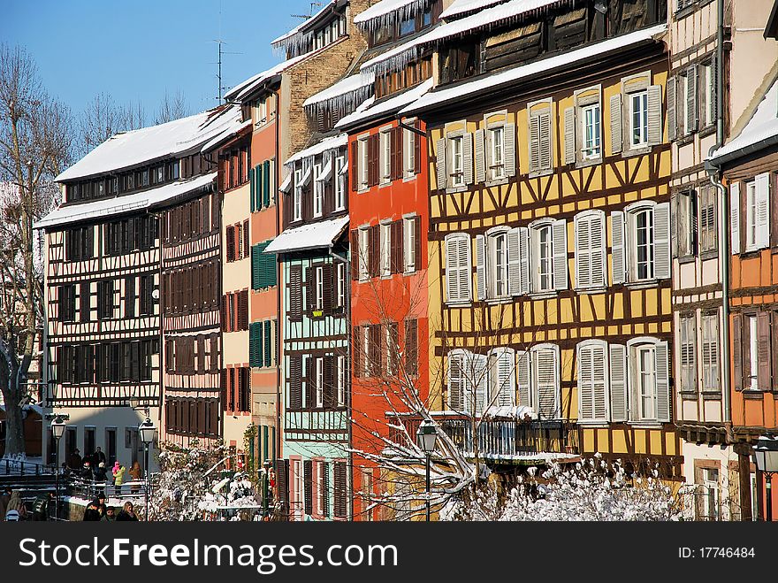 Colours Of Strasbourg Houses During Winter