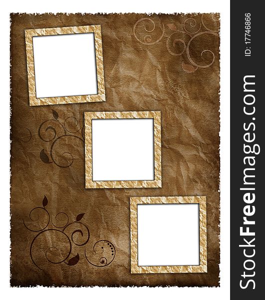 Photo frameworks on background image with texture old paper. Photo frameworks on background image with texture old paper