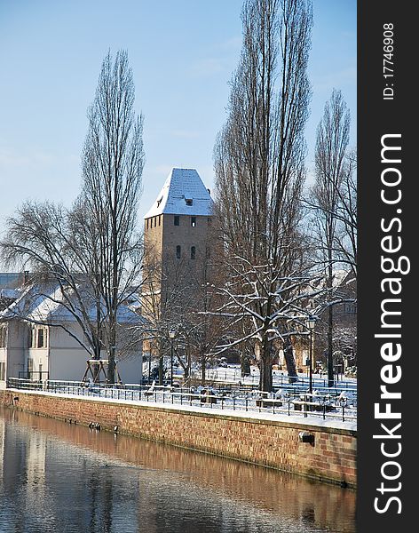 Strasbourg during winter in France. Strasbourg during winter in France
