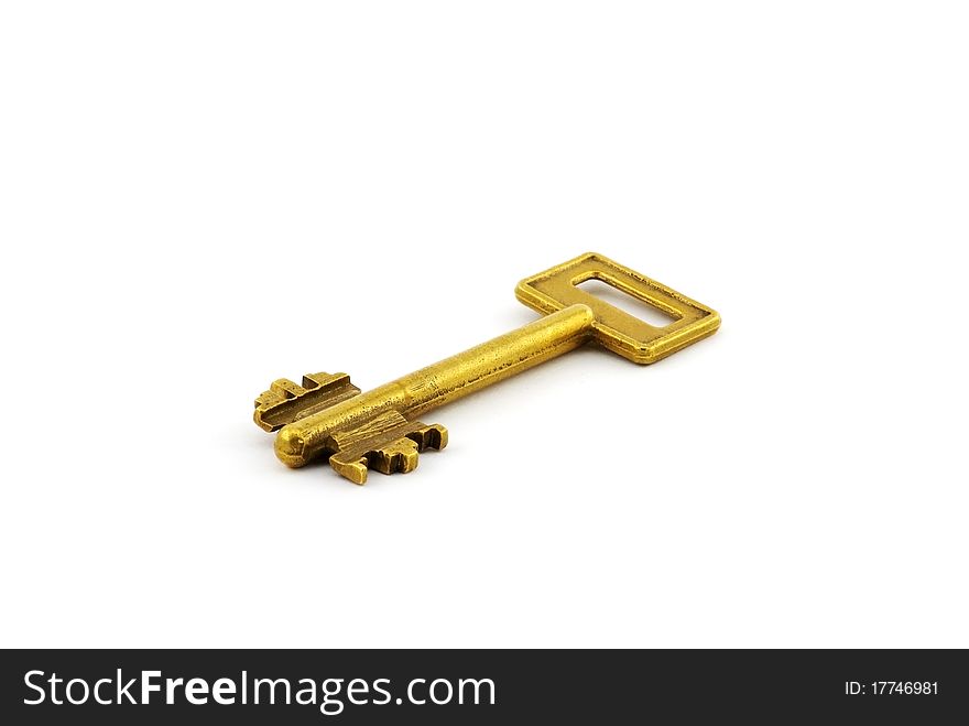 Close-up of a key against a white background