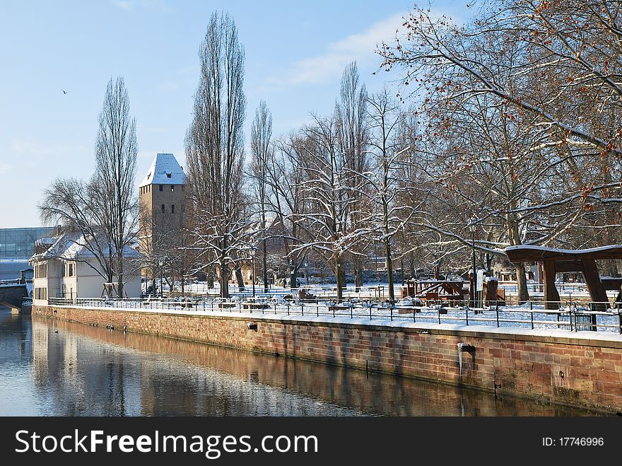 Quay Of Strasbourg During Winter