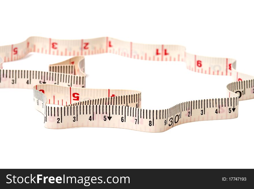 Tape measure it is isolated on a white background. Tape measure it is isolated on a white background.