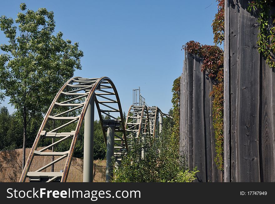 Roller coaster in a leisure park