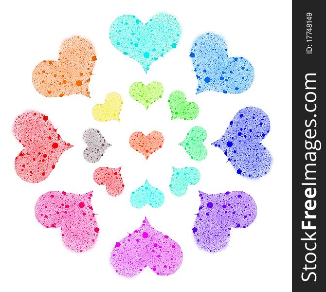 Colorful hearts on white background. Colorful hearts on white background
