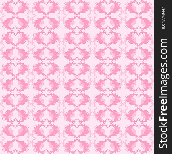 A seamless pattern with heart-shaped elements. A seamless pattern with heart-shaped elements