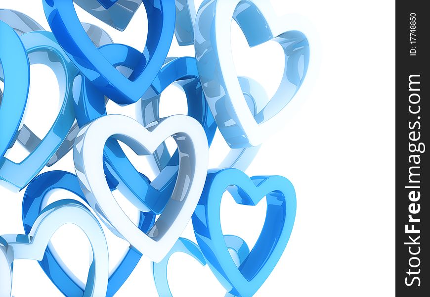 Abstract background with lot of blue hearts. Abstract background with lot of blue hearts