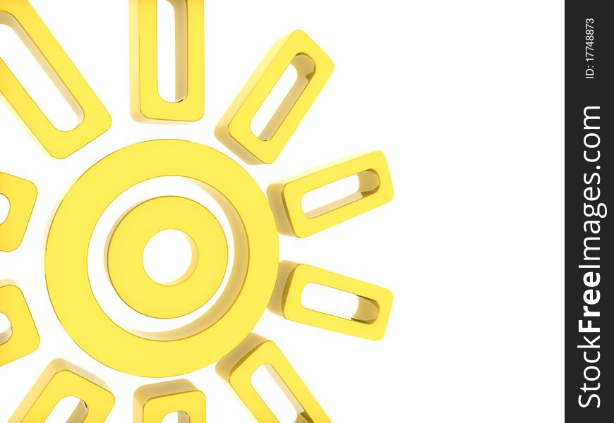 Background with yellow sun sign and copyspace. Background with yellow sun sign and copyspace