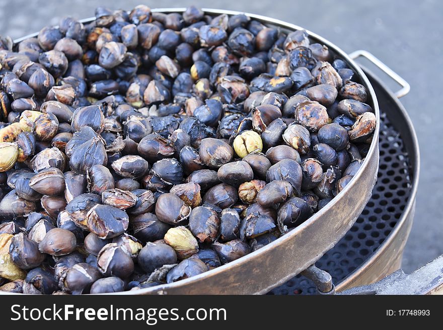 Roasting Chestnuts Inside A Pan