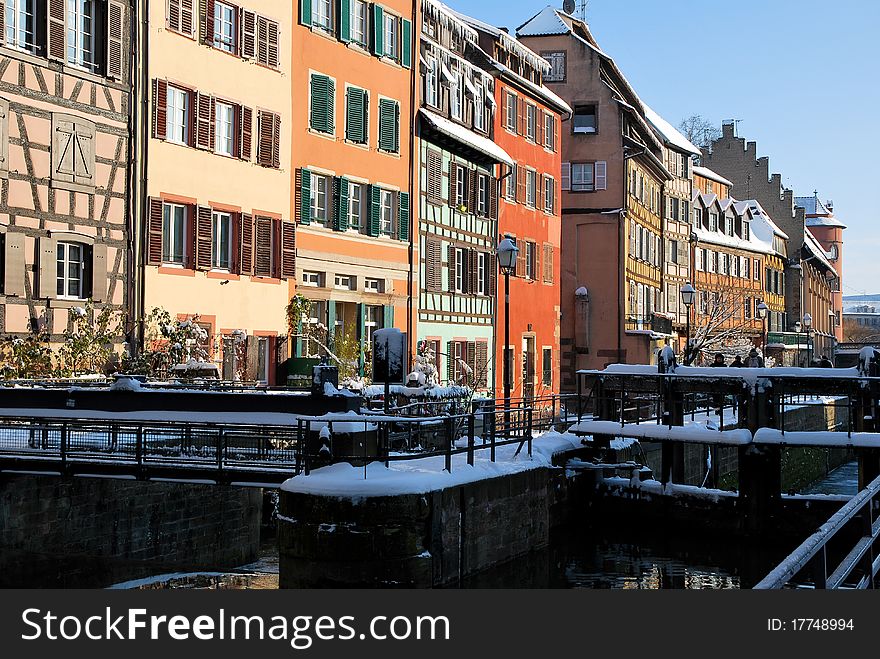 Houses of Strasbourg during winter