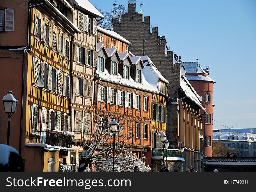 The Strasbourg houses during winter