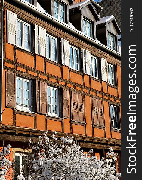 The Strasbourg houses during winter