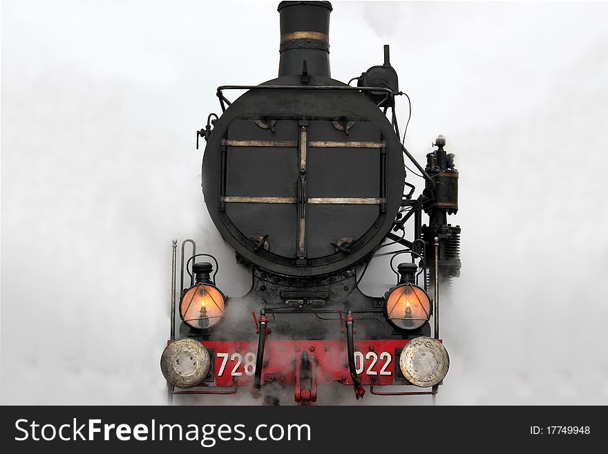 Image of an old steam locomotive in operation