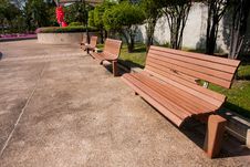 Wooden Bench In The Park. Stock Photo Wooden Bench In The Park. Stock Photo