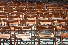 Lots Of Wooden Chairs Royalty Free Stock Photos