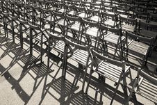 Lots Of Wooden Chairs Royalty Free Stock Images