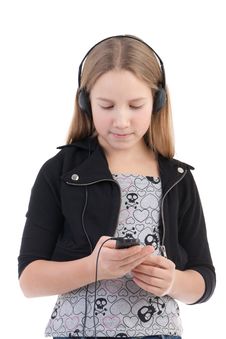 The Girl Listens To Music Royalty Free Stock Photography The Girl Listens To Music Royalty Free Stock Photography