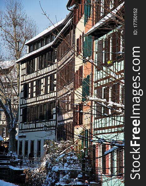 Strasbourg houses during winter