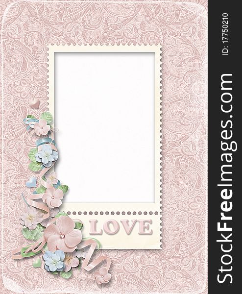 Victorian background with flowers and space for text or photo. Victorian background with flowers and space for text or photo