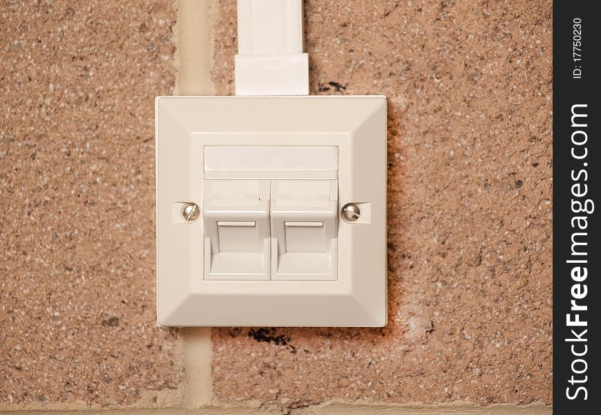 Ethernet socket for two devices on a building wall