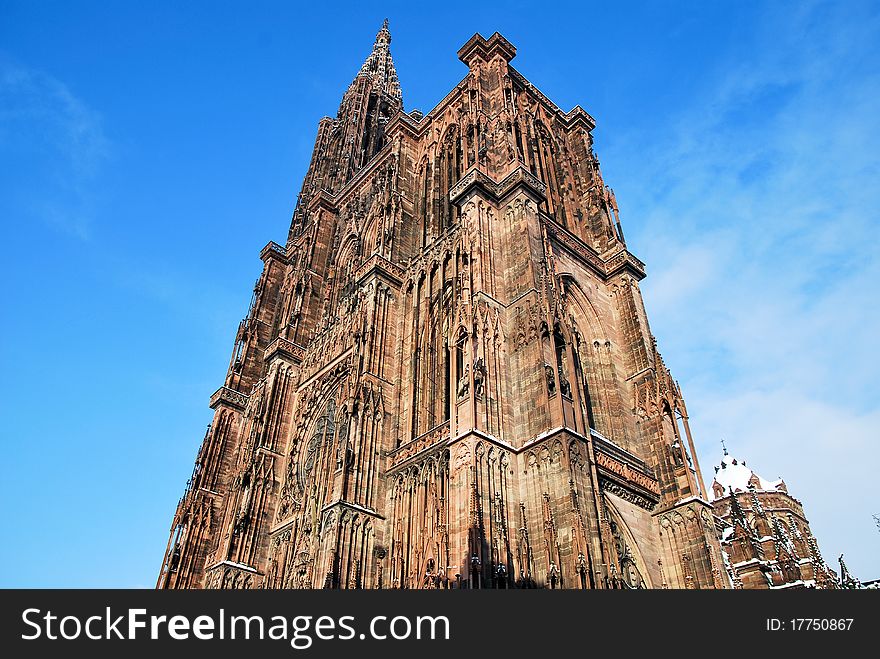 The Strasbourg cathedral in France. The Strasbourg cathedral in France