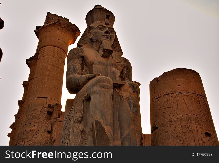 Statue of Ramses at Luxor Temple.