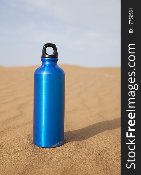 Blue sport water bottle