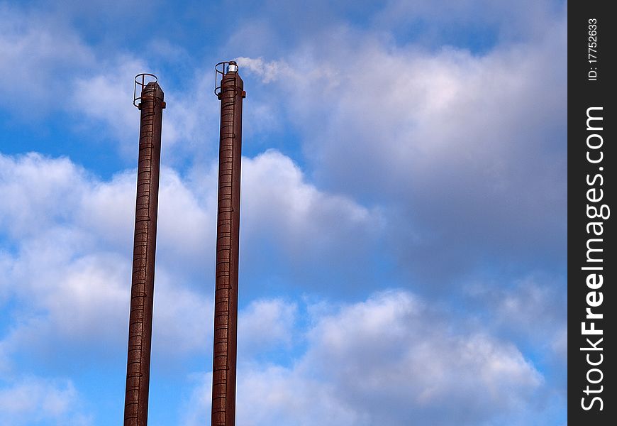 Factory plant with a chimney modern industry background. Factory plant with a chimney modern industry background