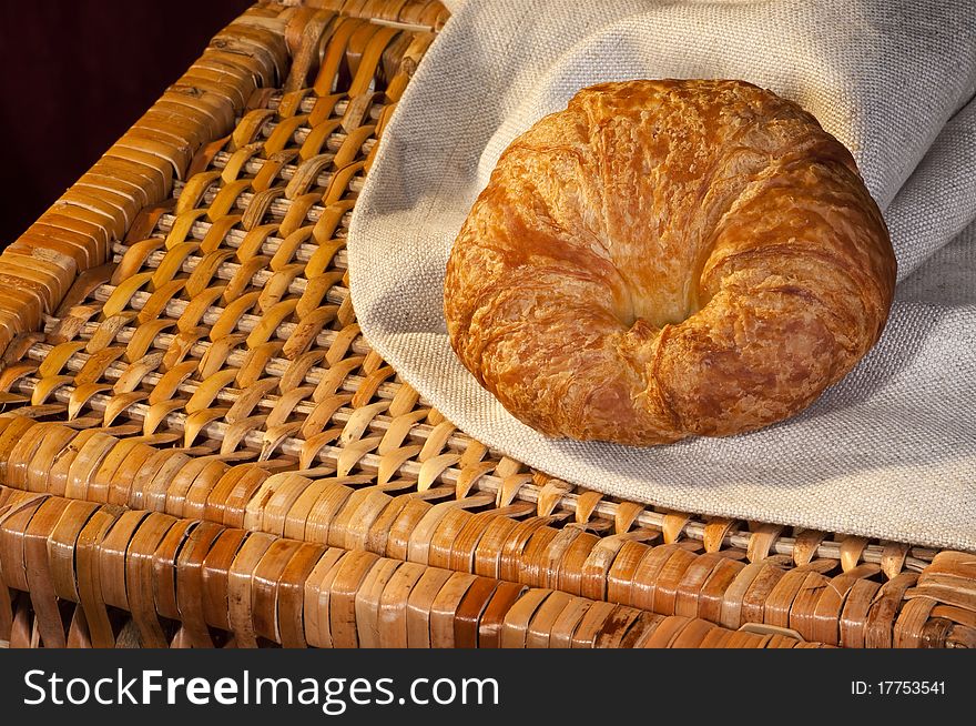 Freshly made breads croissant served for breakfast