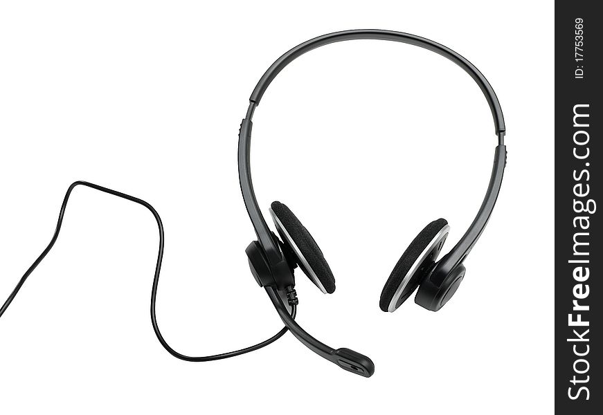 Audio headset (clipping path) on white background