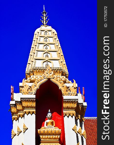 Bodhnath stuba under beautiful blue sky in Thailand.