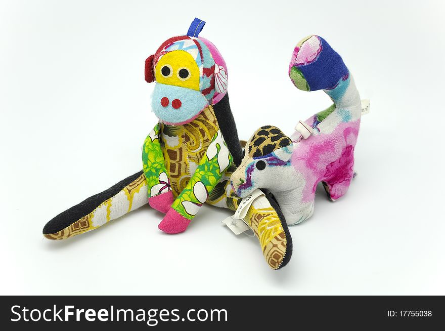 A set of toys on the white background. A set of toys on the white background