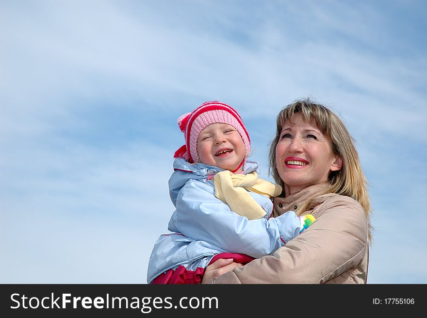 Happy family. Portrait of Mother and child