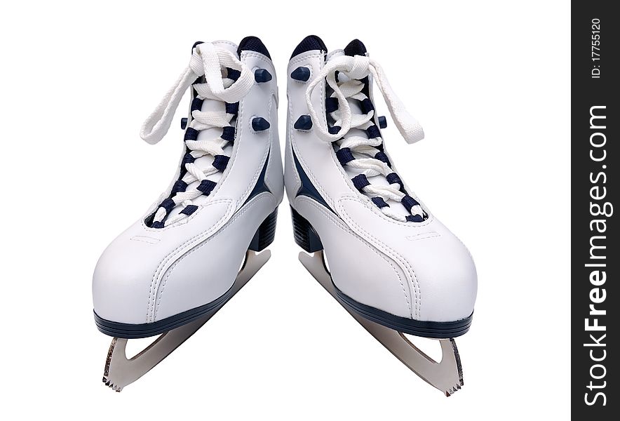 A pair of women's skates isolated over white background