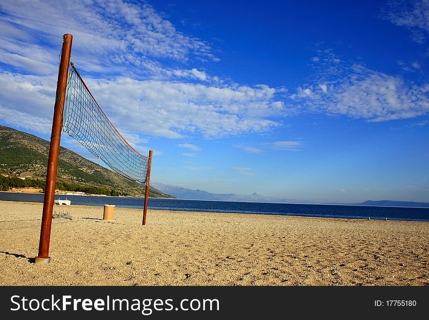 Beachvolleyball field at a beach in croatia