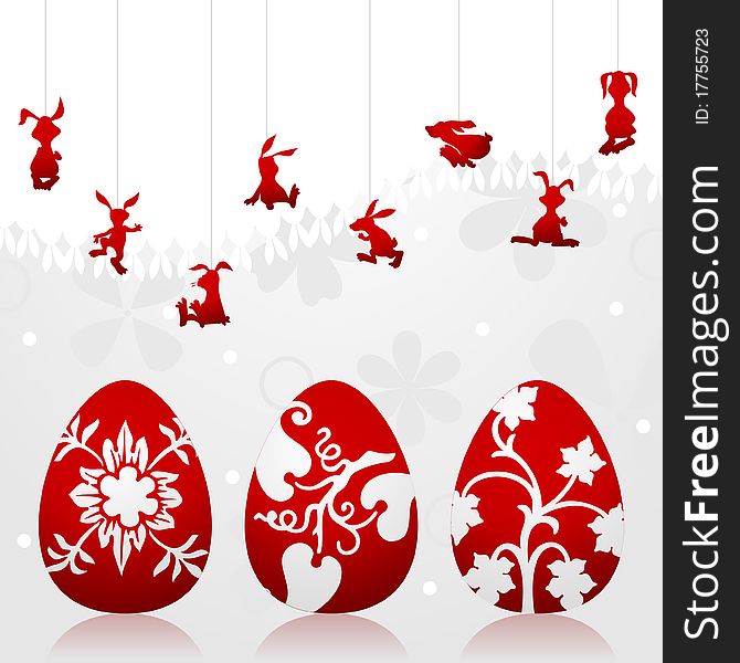 Easter background with hares. A illustration. Easter background with hares. A illustration