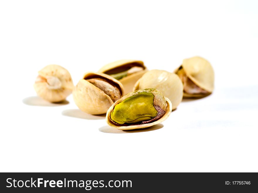 Closeup image of pistachios
