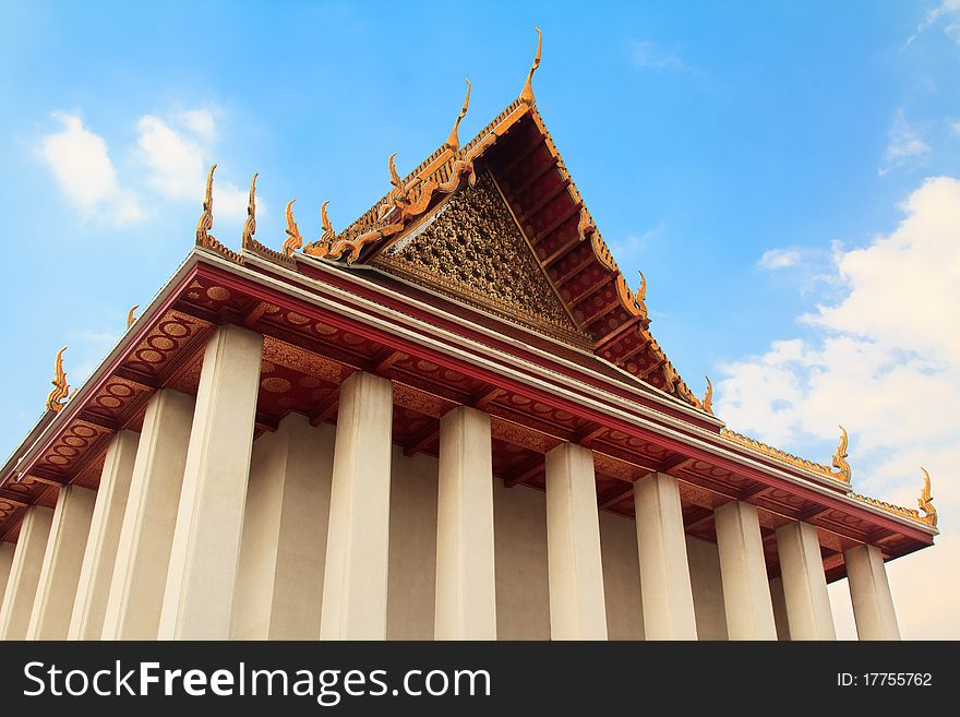 Thai buddhist temple pagoda and roof top decoration. Thai buddhist temple pagoda and roof top decoration
