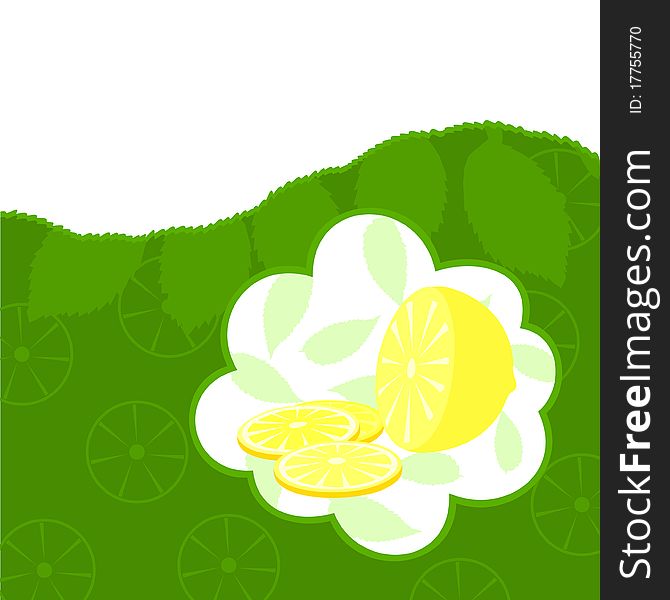 Natural background with a lemon. A illustration. Natural background with a lemon. A illustration