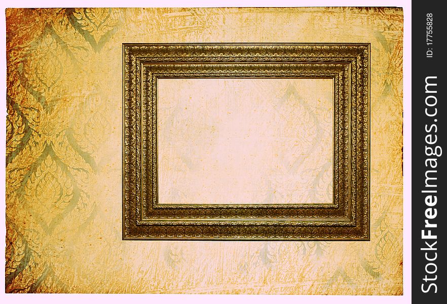 Photoframe on vintage paper