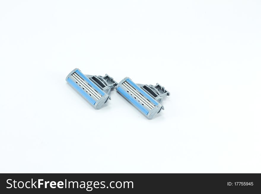 Razor blade set isolated on white