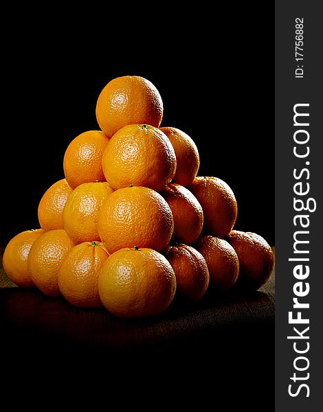 Oranges On Wooden Table