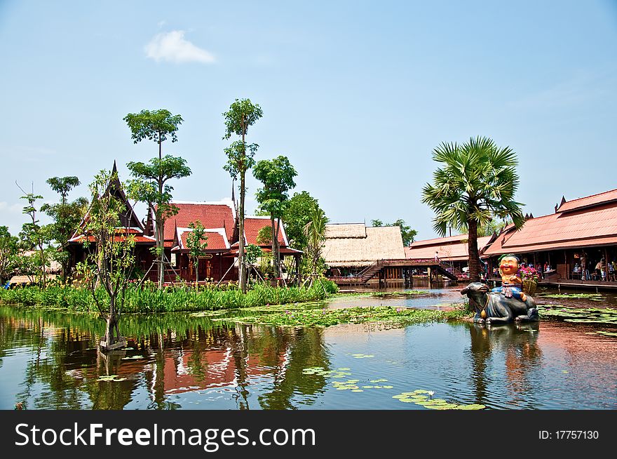 The Ayothaya floating market at ayutaya province,Thailand