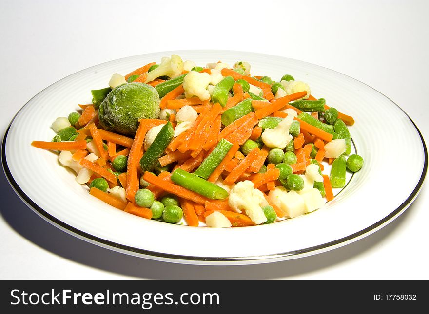 The Frozen Vegetables On A Plate